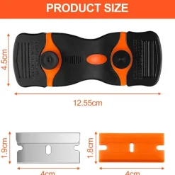 Discount 4 st keramikhällskrapa, keramikhällsskrapa med 20 rostfria blad och 20 plastblad, skrapa för att ta bort lim, färg, dekaler