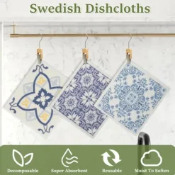 Hot 5/6/12 st Köksdukar Absorberande Svenska Disktrasor Köksdukar Mjuka Non-woven Dukar för Diskning Rengöring 12PCS Retro