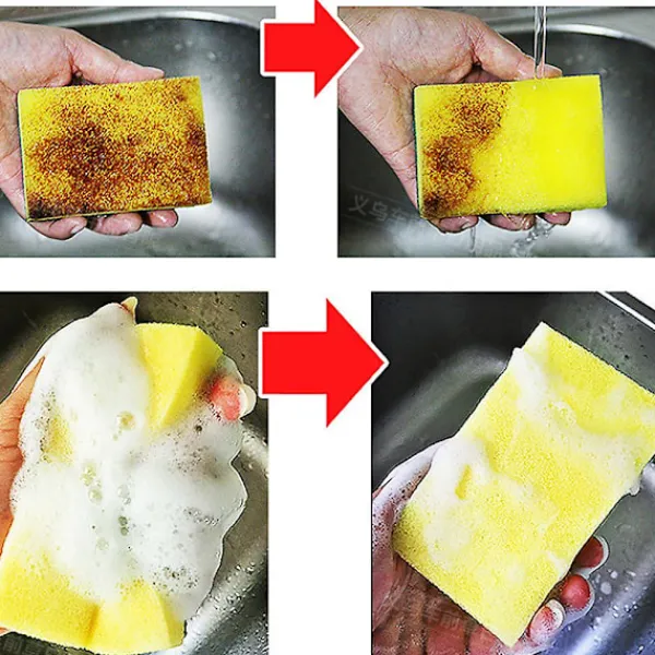 Hot 10 st köksvampar, dubbelsidig exfolierande svamp, mycket absorberande, lätt att torka och återanvändbar