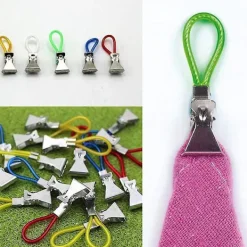 Outlet 15 st Klädnypor Hushåll Metall Färgglada Handduksklämmor på Krokar Öglor Handdukshängare Hängande Klädnypor Kök (5 Färger)