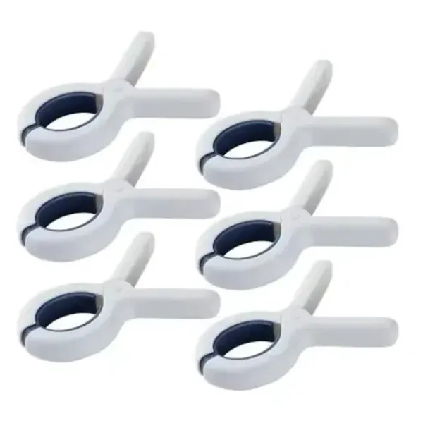 Hot 6 st Klämmor Handduk Strand Kläder Klämmor Stol Klämma Hängande Plaststolar Stora Tvätt Torkpinnar Täcke Klädnypor Poolhållare 6Pcs Blue
