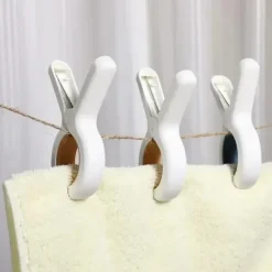 Hot 6 st Klämmor Handduk Strand Kläder Klämmor Stol Klämma Hängande Plaststolar Stora Tvätt Torkpinnar Täcke Klädnypor Poolhållare 6Pcs Blue