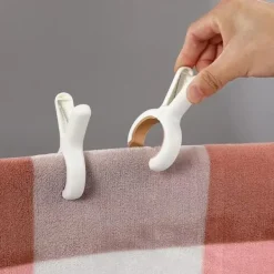 Hot 6 st Klämmor Handduk Strand Kläder Klämmor Stol Klämma Hängande Plaststolar Stora Tvätt Torkpinnar Täcke Klädnypor Poolhållare 6Pcs Blue