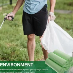 100 st Komposterbara Soppåsar Kompostpåsar Klassificerade Soppåsar Majsstärkelsepåsar för Hem Kökskontor 50X60CM (Ljus