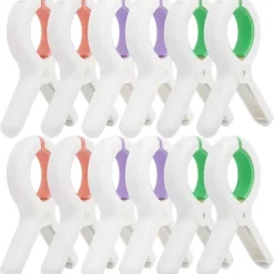 Hot 12 st Kraftiga Tvättklämmor Klädnypor Stolklämmor Handdukshållare Vindtäta Klädnypor för Solstol 3 Färger