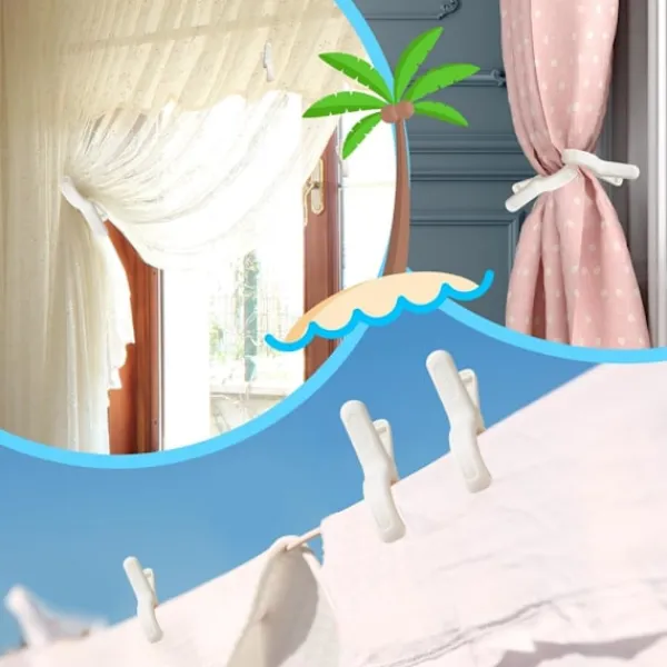 Hot 12 st Kraftiga Tvättklämmor Klädnypor Stolklämmor Handdukshållare Vindtäta Klädnypor för Solstol 3 Färger