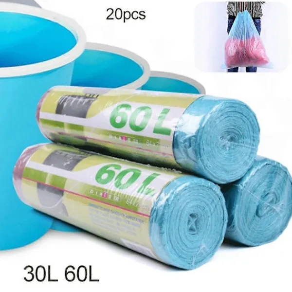 Outlet 20 st 30/60L Tjocka Självförslutande Sopsäckar Köksavfallspåsar 30l