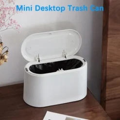 Hot 1 st liten papperskorg med lock, mini papperskorg