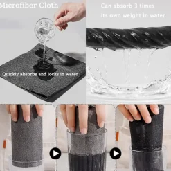 New 5 st Magic Rengöringsdukar, Förtjockad Magic Rengöringsduk Strimmig, Återanvändbar Magic Trasa för Alla Ändamål, Glasstädduk (30 * 30 cm)