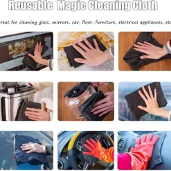 New 5 st Magic Rengöringsdukar, Förtjockad Magic Rengöringsduk Strimmig, Återanvändbar Magic Trasa för Alla Ändamål, Glasstädduk (30 * 30 cm)
