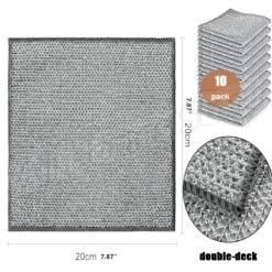 20/1 st Magiska rengöringsdukar i mikrofiber Disktrasor Silvertråd Kökstrasa Förtjockad Tvättduk Inbyggd Svamp Stålbollsduk 10PCS