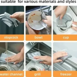 20/1 st Magiska rengöringsdukar i mikrofiber Disktrasor Silvertråd Kökstrasa Förtjockad Tvättduk Inbyggd Svamp Stålbollsduk 10PCS