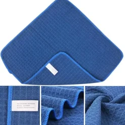 Outlet 6 st Mikrofiber Rengöringsdukar, Absorberande Återanvändbar Diskduk Luddfritt Tvättbar Kökstrasa (Mörkblå)