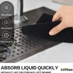 Outlet 6 st Mikrofiber Rengöringsdukar, Absorberande Återanvändbar Diskduk Luddfritt Tvättbar Kökstrasa (Mörkblå)