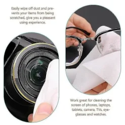 New 300 st Mikrofiber Rengöringsduk för Glasögon Ludd Nonwoven Torr Dammfri Papper Rengöringsduk