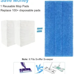 Hot 3 st Mikrofibermoppdynor (blå), ersättningsmikrofibermopp,