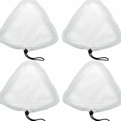 Outlet 4 st mikrofiberångmoppdynor, ångrengöringsdynor, tvättbara tygersättningsplattor, ångmopphuvud för rengöring av laminat, kakel, marmor (vit)