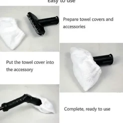 Outlet 4 st Mikrofiberöverdrag för handmunstycke Kärcher ångtvätt