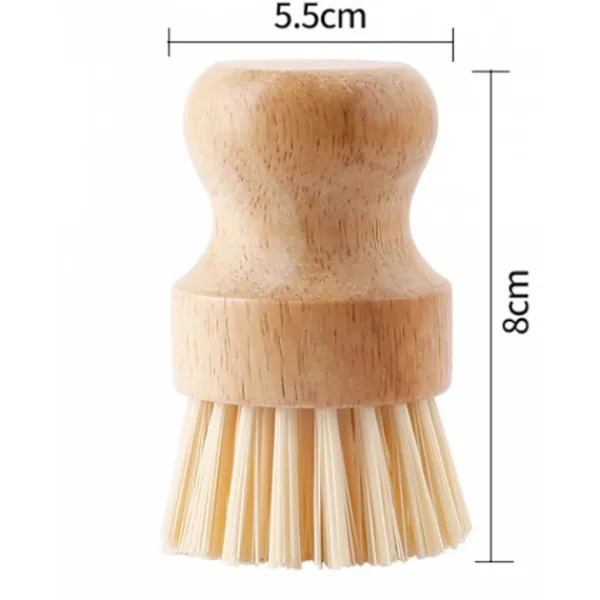 Hot 2 st miljövänliga diskborstar med nylonskaft och hamparep, träborste för kastruller, diskar och grönsaker