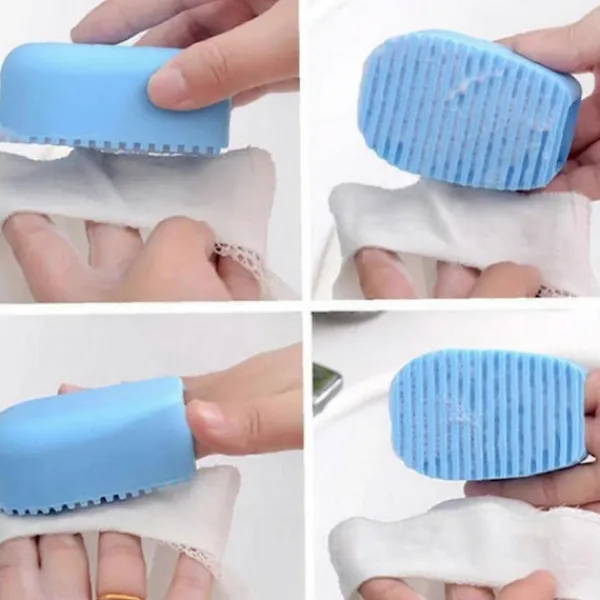 1 st Mini Handhållen Silikon Tvättbräda Tvättborste Silikon Tvättbräda Bärbar Skjortor Rengöring Tvätt