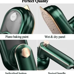 Discount 1 st Mini Ångstrykjärn - Bärbar Strykjärnsmaskin 20s Snabb Uppvärmning Keramisk Strykyta, Våtstrykning för Hemmet och Resor