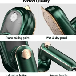 Best 1 st Mini Ångstrykjärn - Portabel Strykmaskin 20s Snabb Uppvärmning Keramisk Sula, Våtstrykning för Hem och Resa