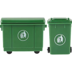New 2 st Mini Soptunna Modell Dockhus Avfallsbehållare Miniatyr Sortering Soptunna Modell