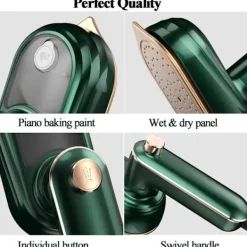 Sale 1 st Mini Steam Iron - Portable Ironing Machine 20s Quick Heating Ceramic Soleplate, Wet Ironing for Home and Travel