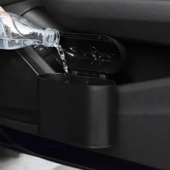 Hot 2 st Mini-soptunnor, Multifunktionell Bil-soptunna med lock - Vattentät Soptunna kan användas för Hem, Kontor, Kök, Vardagsrum, Mini-förvaring