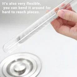 Online 10 st 10mm Dia Kemi Provrör Flaska Nylon Tvättborste Verktyg Vit White Silver Tone