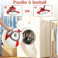 Discount Xuigort 3 st mopprefill för mopphuvuden kompatibla med Vileda Turbo EasyWring och Clean - Enstaka mikrofibermoppbyte med fransar för Vileda