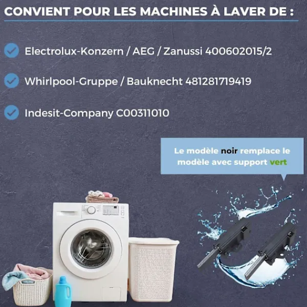 Hot 2 st Motor kol för tvättmaskiner och torktumlare I Kolborstar 4006020152 Set om 2 reservdelar för AEG Privileg Electrolux Quelle I SO