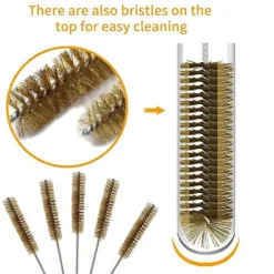 New 7 st Mässingsborstar för Rör, Flaskborstar, Stålborstar för Rengöring, Piprensare