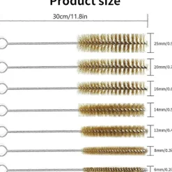 New 7 st Mässingsborstar för Rör, Flaskborstar, Stålborstar för Rengöring, Piprensare