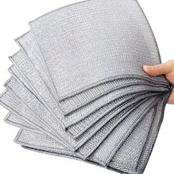 New WAIDFU 10 st Multifunktionell Disktrasor av Ståltråd, Metallrengöringsduk för Vått och Torrt double-deck: 20CM X 20CM