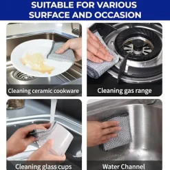 Best 10 st Multifunktionella Disktrasor av Ståltråd, Metallrengöringsduk för Vått och Torrt Single layer: 30CM X 30CM