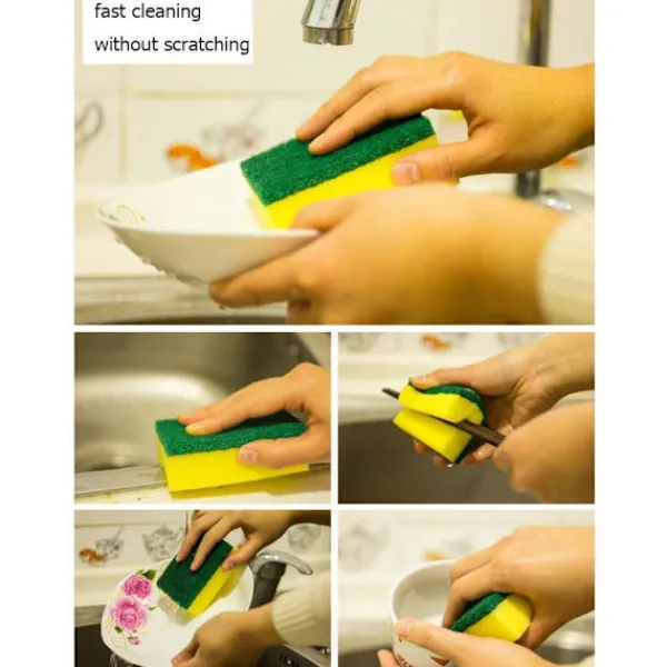 Hot 20 st Multifunktionella Dubbelsidiga Svampskrubbkuddar - Diskmaskin