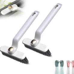 2 st multifunktionella roterande springrengöringsborstar, 360 graders rengöringsborste utan döda hörn, hushållsborste med hårda borst för springor