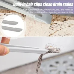 2 st multifunktionella roterande springrengöringsborstar, 360 graders rengöringsborste utan döda hörn, hushållsborste med hårda borst för springor