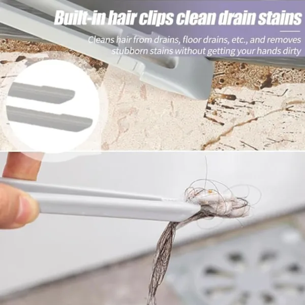 2 st multifunktionella roterande springrengöringsborstar, 360 graders rengöringsborste utan döda hörn, hushållsborste med hårda borst för springor