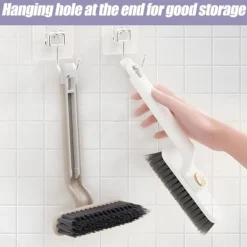 2 st multifunktionella roterande springrengöringsborstar, 360 graders rengöringsborste utan döda hörn, hushållsborste med hårda borst för springor