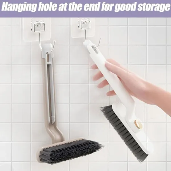 2 st multifunktionella roterande springrengöringsborstar, 360 graders rengöringsborste utan döda hörn, hushållsborste med hårda borst för springor