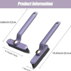 2 st multifunktionella roterande springrengöringsborstar, 360 graders rengöringsborste utan döda hörn, hushållsborste med hårda borst för springor