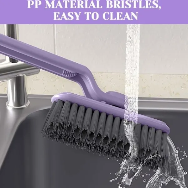 2 st multifunktionella roterande springrengöringsborstar, 360 graders rengöringsborste utan döda hörn, hushållsborste med hårda borst för springor