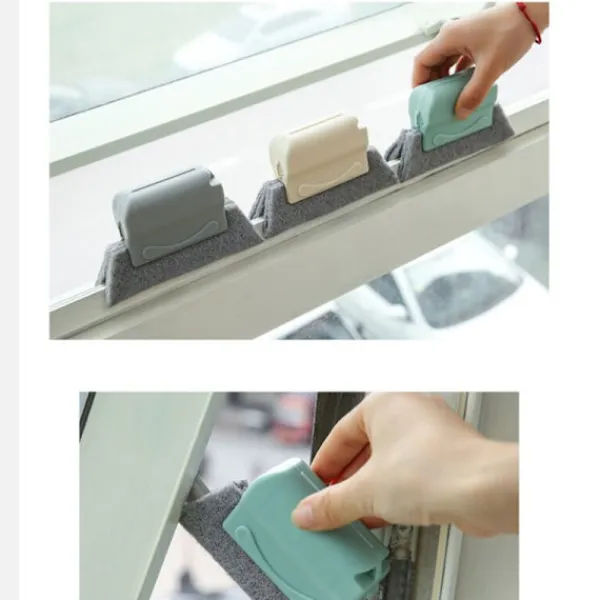 Discount 4 st multifunktionella spårborstar fönster spår rengöringsborste för dörrfönster glidbanor badrumsfönster spår (beige)