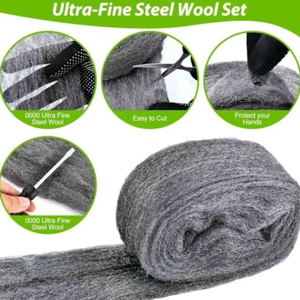 4 st Mus Stålull, 0000 Fin Stålull för Kontroll av Musull för Tätning