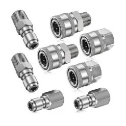 Clearance 8 st NPT 3/8 Tum Rostfritt Stål Hane Hona Snabbkopplingskit Högtryckstvätt Adaptrar (Intern & Extern Gänga)
