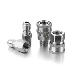 Clearance 8 st NPT 3/8 Tum Rostfritt Stål Hane Hona Snabbkopplingskit Högtryckstvätt Adaptrar (Intern & Extern Gänga)