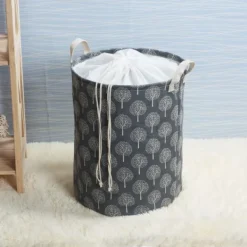 Hot 1 st (Pengar träd, 35x45cm) 18-tums stora organiseringskorgar för klädförvaring, tvättkorgar med dragsko, hopfällbar tvättpåse, hopfällbar stor