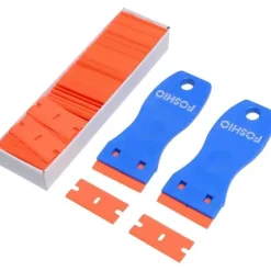 Sale FLOWER LOST 2 st plastskrapor med 100 plastblad, plastskrapor för borttagning av vinyldekaler, klistermärken, glas och fönster, dekalborttagare blå